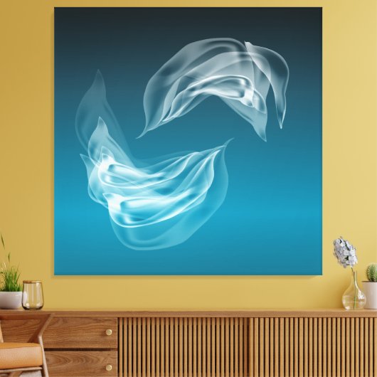 Dauphins Abstraits en Jeu Toile enveloppée (Insitu(Salon))
