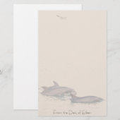 Dauphins de Bottlenose et papeterie personnalisée (Devant / Derrière)