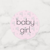 Dauphins de Confetti baby shower rose et gris (Petit recto)