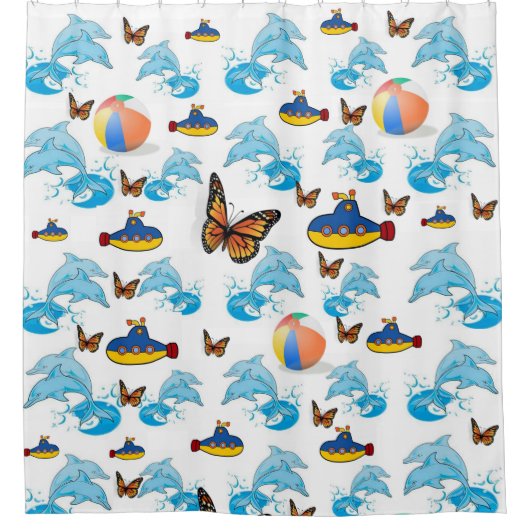 Dauphins du rideau de douche (Devant)