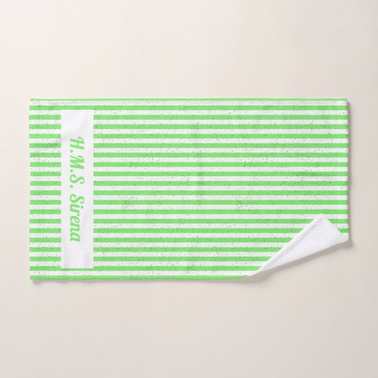 Dauphins et voiliers, Blanc Vert (Serviette à main)