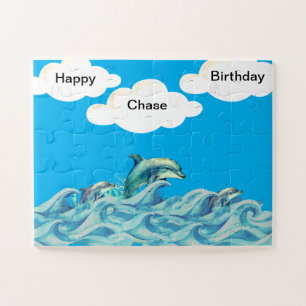 Dauphins jouant Jigsaw Puzzle