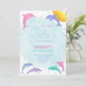 Dauphins magiques Jolie invitation d'anniversaire (Debout devant)