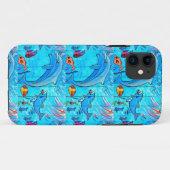 dauphins riants bleu coque (Dos (Horizontal))