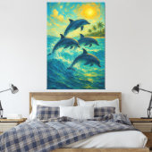 Dauphins Tropicaux – Impression sur Toile Océan (Insitu(Chambre))