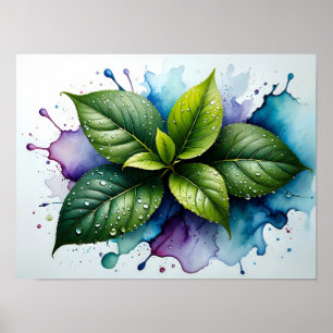 Dauwdoordrenkt Groen Poster
