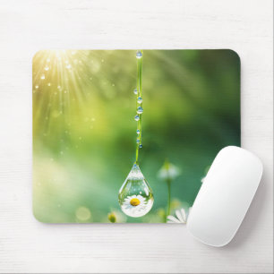 dauwdruppel met daisy reflectie muismat