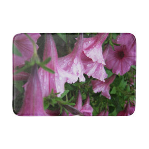 Dauwdruppels op roze bloemen badmat