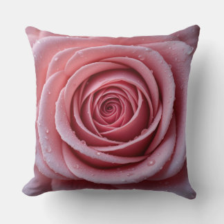 Dauwroze Rozenkussen | Elegante Bloemendecoratie Kussen