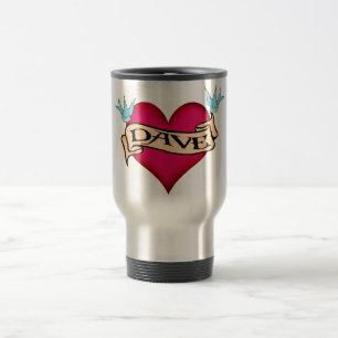 Dave - Custom Heart Tattoo T-shirts & cadeaus Reisbeker