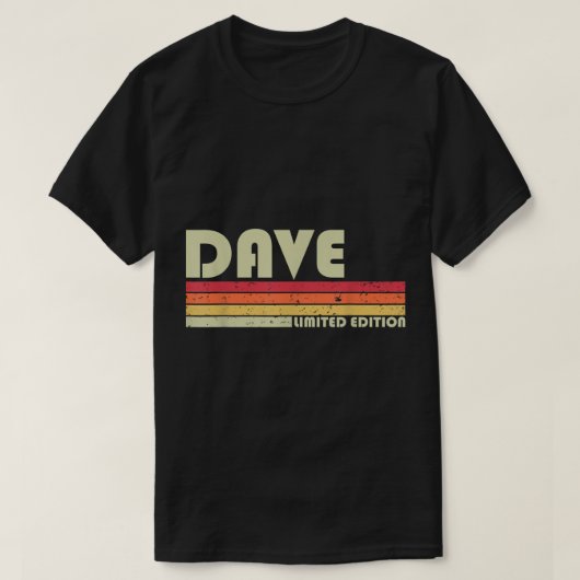 DAVE Gift Name Personalized Funny Retro  Bi T-shirt (Design voorkant)