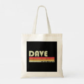 DAVE Gift Name Personalized Funny Retro Bi Tote Bag (Achterkant)