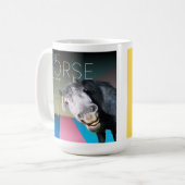 Dave Hawley Funny Button Cheval cadeau 15 oz Mug (Devant gauche)
