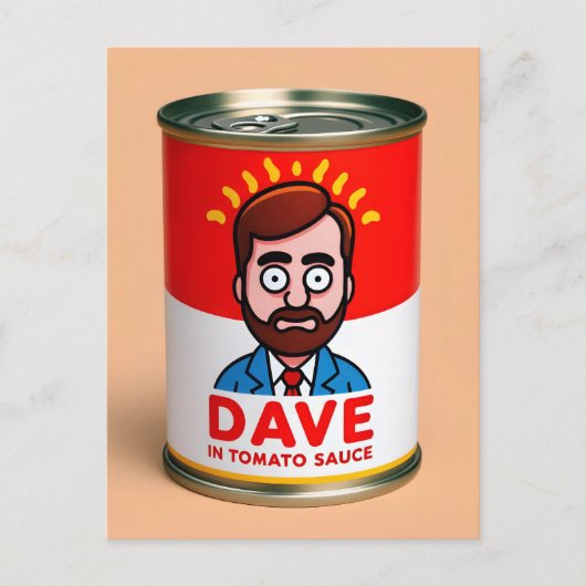 Dave in tomato sauce briefkaart (Voorkant)