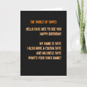 DAVE met Zoon John Kaart (Voorkant)