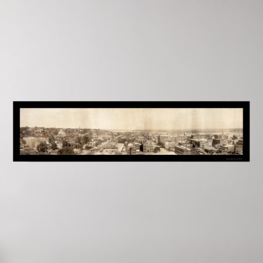 Davenport IA Birdseye Foto 1907 Poster (Voorkant)