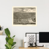 Davenport, IA Panoramic Map - 1875a Poster (Thuiskantoor)