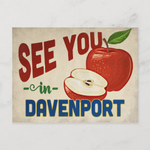 Davenport Iowa Apple - Vintage Travel Briefkaart