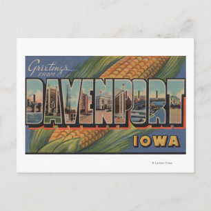 Davenport, Iowa (Corn) - Grote letterscènes Briefkaart