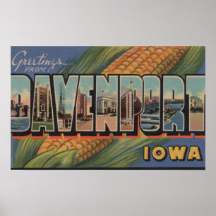 Davenport, Iowa (Corn) - Grote letterscènes Poster