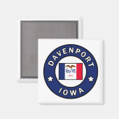 Davenport Iowa Magneet (Voorkant / Achterkant)