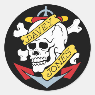 Davey Jones Tattoo Ronde Sticker