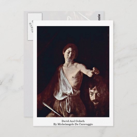 David and Goliath by Michelangelo Da Caravaggio Briefkaart (Voorkant / Achterkant)
