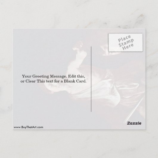 David and Goliath by Michelangelo Da Caravaggio Briefkaart (Achterkant)