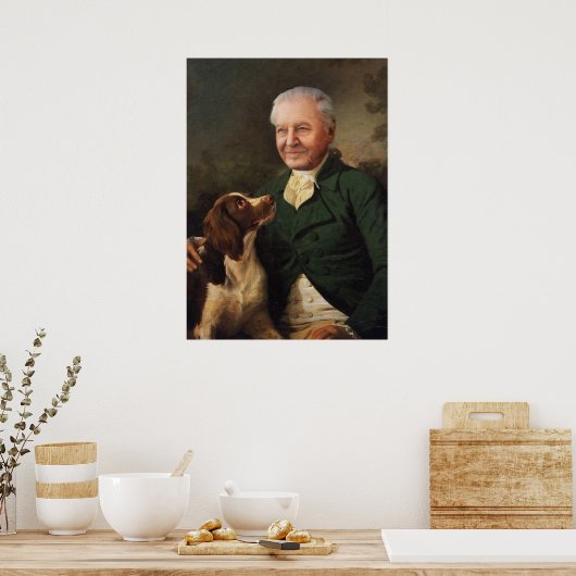 David Attenborough Portrait Poster (Keuken)