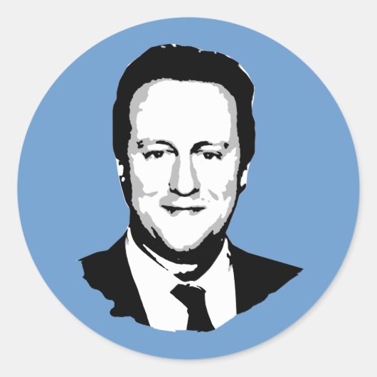 David Cameron Ronde Sticker (Voorkant)