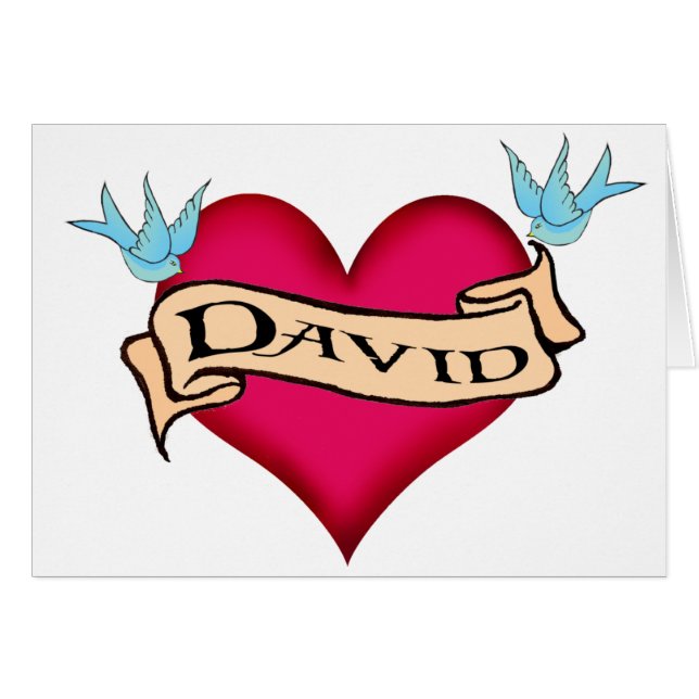 David - Custom Heart Tattoo T-shirts & cadeautjes (Voorkant Horizontaal)