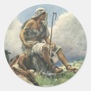 David de Herder door Copping, Oude Religie Ronde Sticker