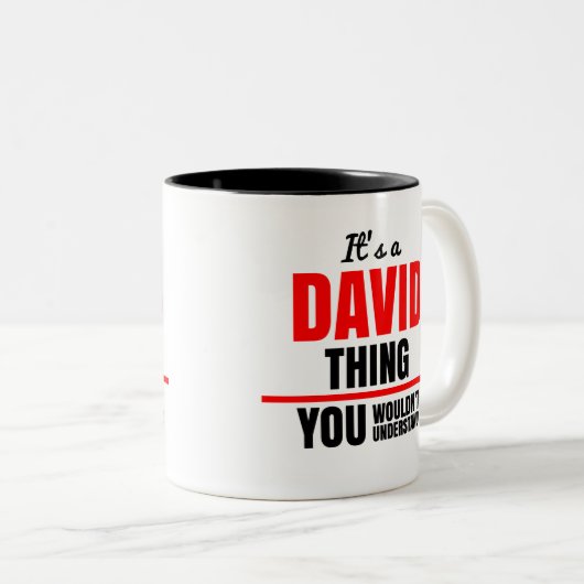 David Ding dat je niet zou begrijpen Tweekleurige Koffiemok (Voorkant rechts)