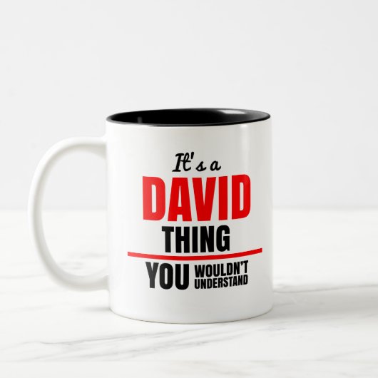 David Ding dat je niet zou begrijpen Tweekleurige Koffiemok (Links)