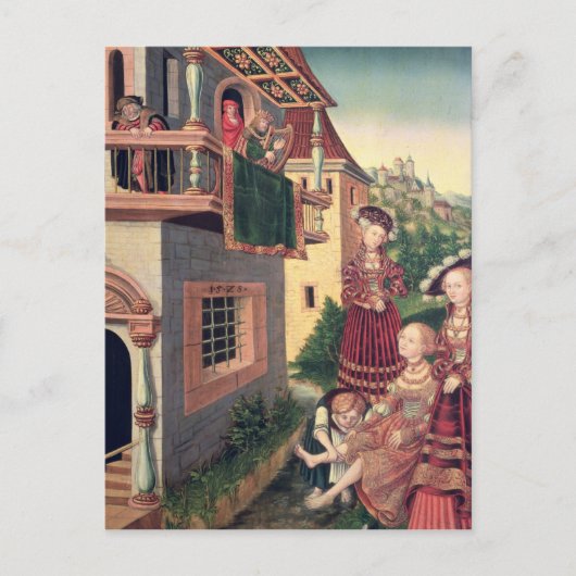 David en Bathsheba, 1528 Briefkaart (Voorkant)