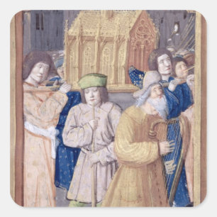David en de Ark van het Convenant Vierkante Sticker