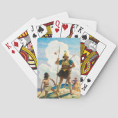 David en Goliath, 1940, van Newell Convers Wyeth Pokerkaarten (Achterkant)