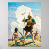 David en Goliath, 1940, van Newell Convers Wyeth Poster (Voorkant)