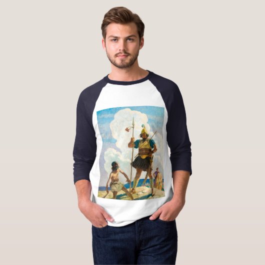 David en Goliath, 1940, van Newell Convers Wyeth T-shirt (Voorkant volledig)