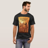 David en Goliath | Bijbelvers zwart T-shirt (Voorkant volledig)