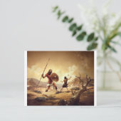 David en Goliath Briefkaart (Staand voorkant)