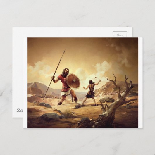 David en Goliath Briefkaart (Voorkant / Achterkant)