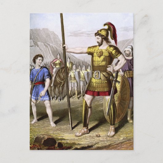 David en Goliath Briefkaart (Voorkant)