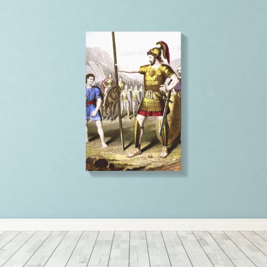David en Goliath Canvas Afdruk (Insitu (Houten vloer))