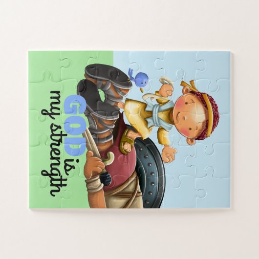 David en Goliath kinder Bijbelpuzzel Legpuzzel (Horizontaal)