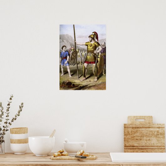 David en Goliath Poster (Keuken)
