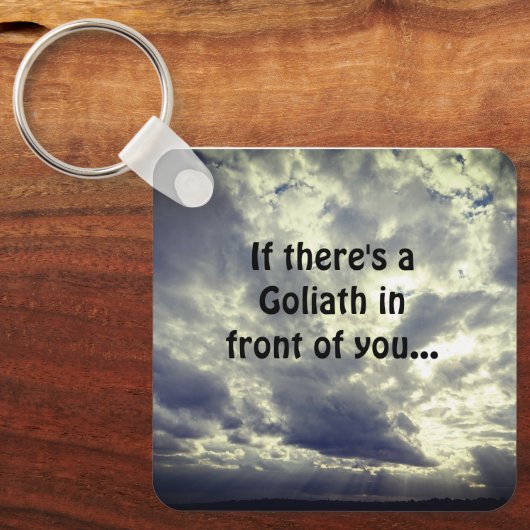 David en Goliath Quote Sleutelhanger (Voorkant)