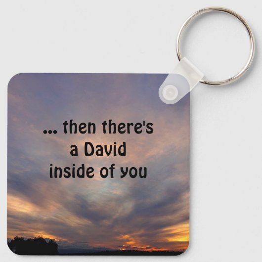 David en Goliath Quote Sleutelhanger (Achterkant)