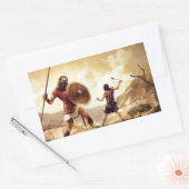 David en Goliath Rechthoekige Sticker (Envelop)