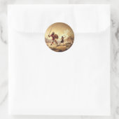 David en Goliath Ronde Sticker (Tas)